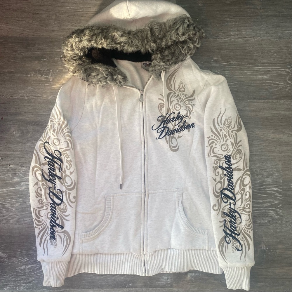 Harley-davidson y2k zip-up sweater